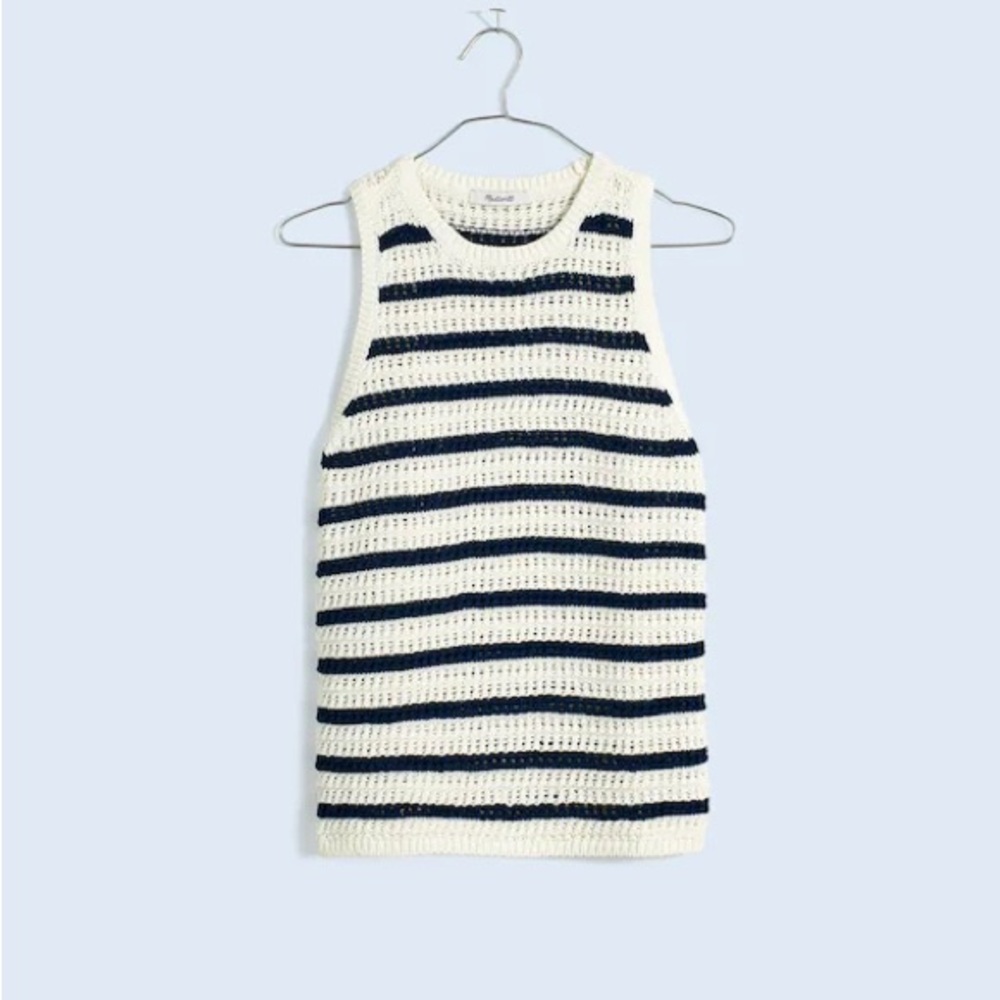 Madewell Crochet-Knit Crewneck Sweater Tank | Size M - Picture 3 of 10